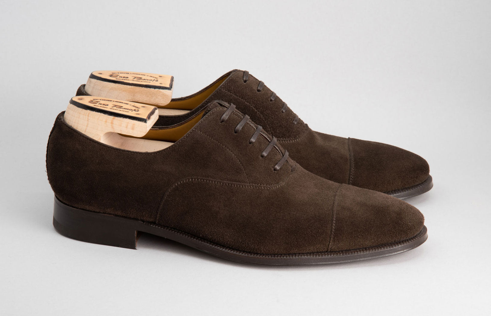 Enzo Bonafe ブラウン オックスフォードシューズ Enzo Bonafé Oxford Dark Brown Suede – Skoaktiebolaget