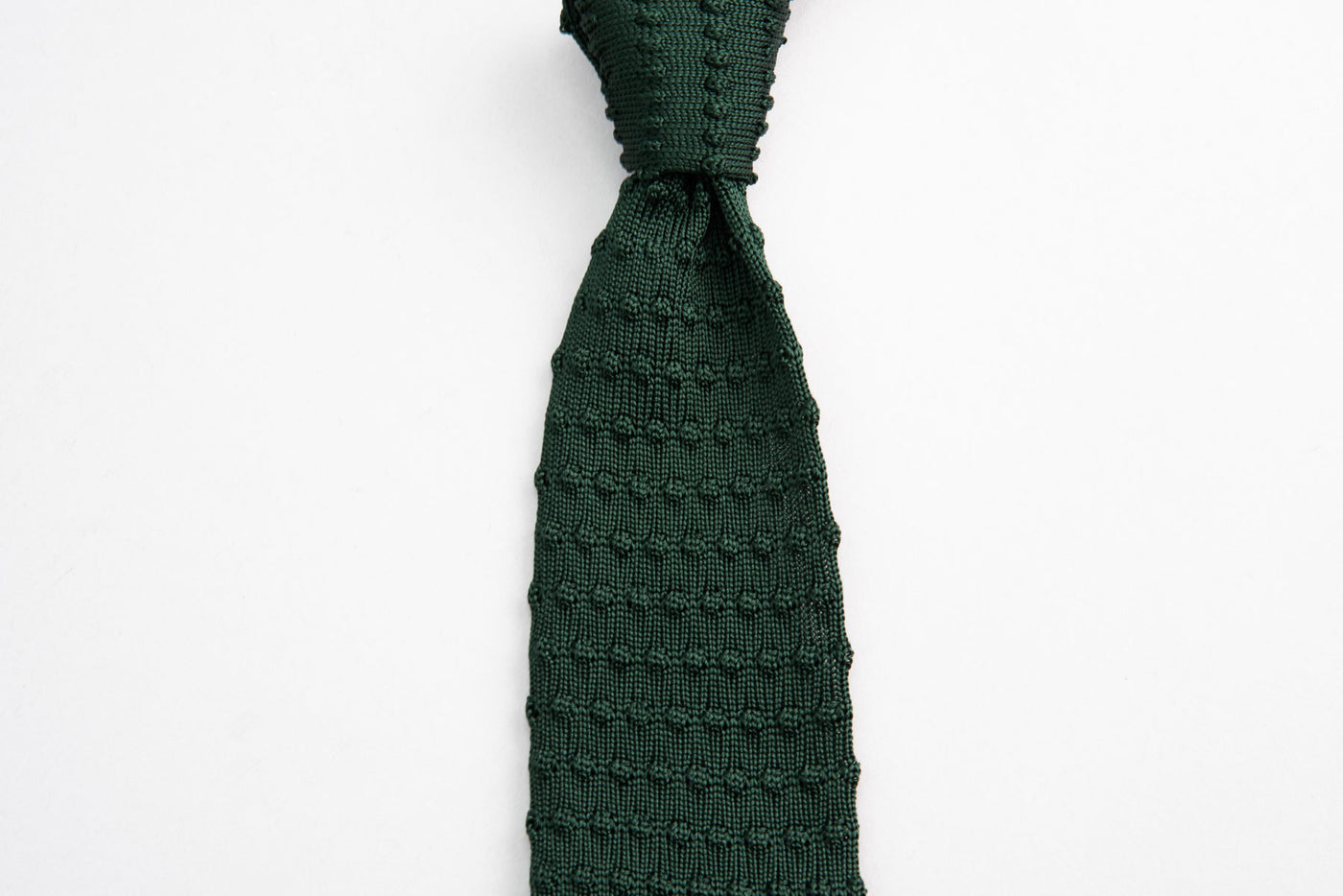 Sozzi Knitted Dot Tie - Forest