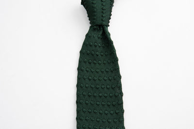 Sozzi Knitted Dot Tie - Forest