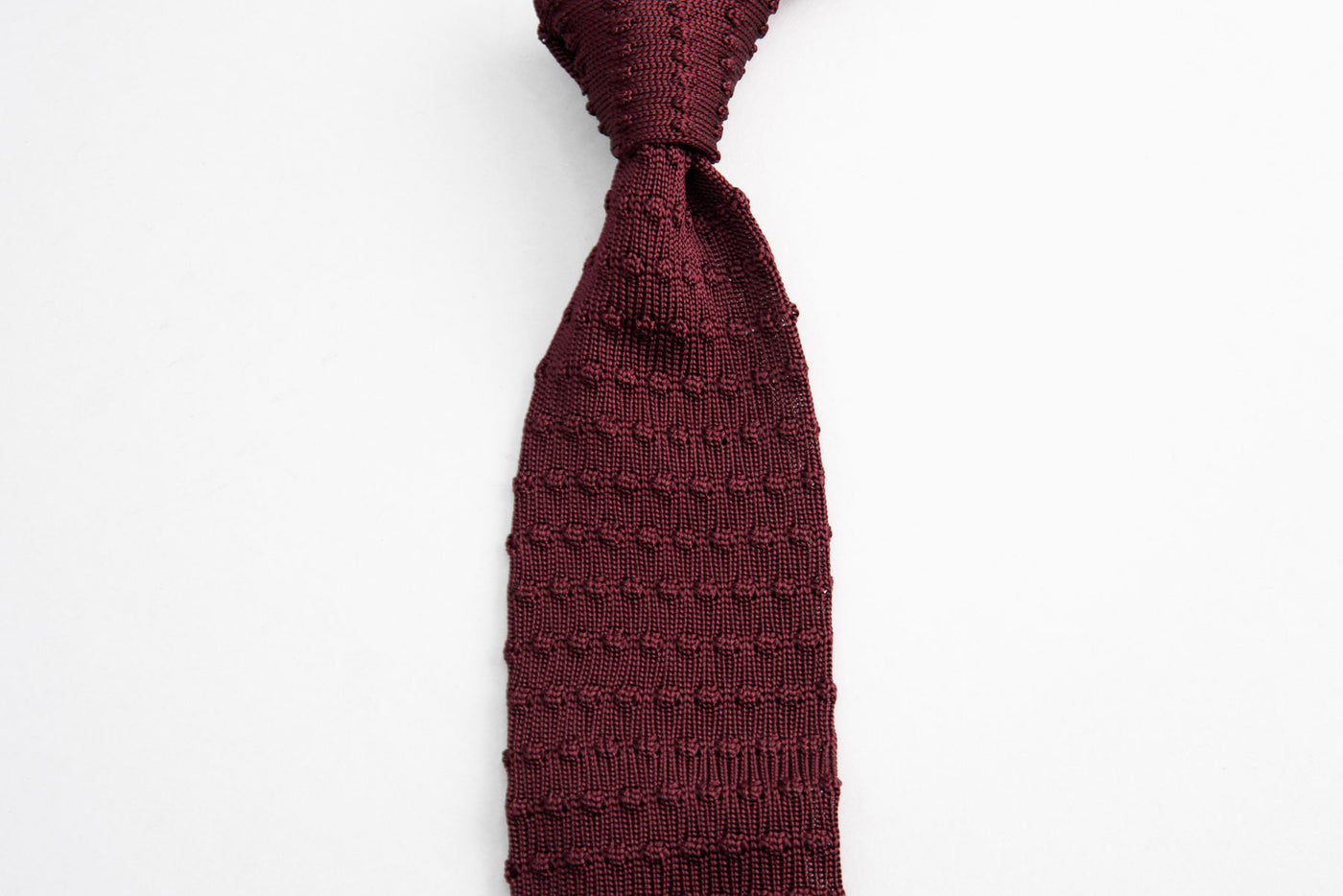 Sozzi Knitted Dot Tie - Burgundy