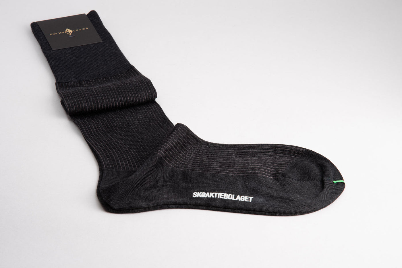 Sozzi Pinstripe Socks - Dark Grey