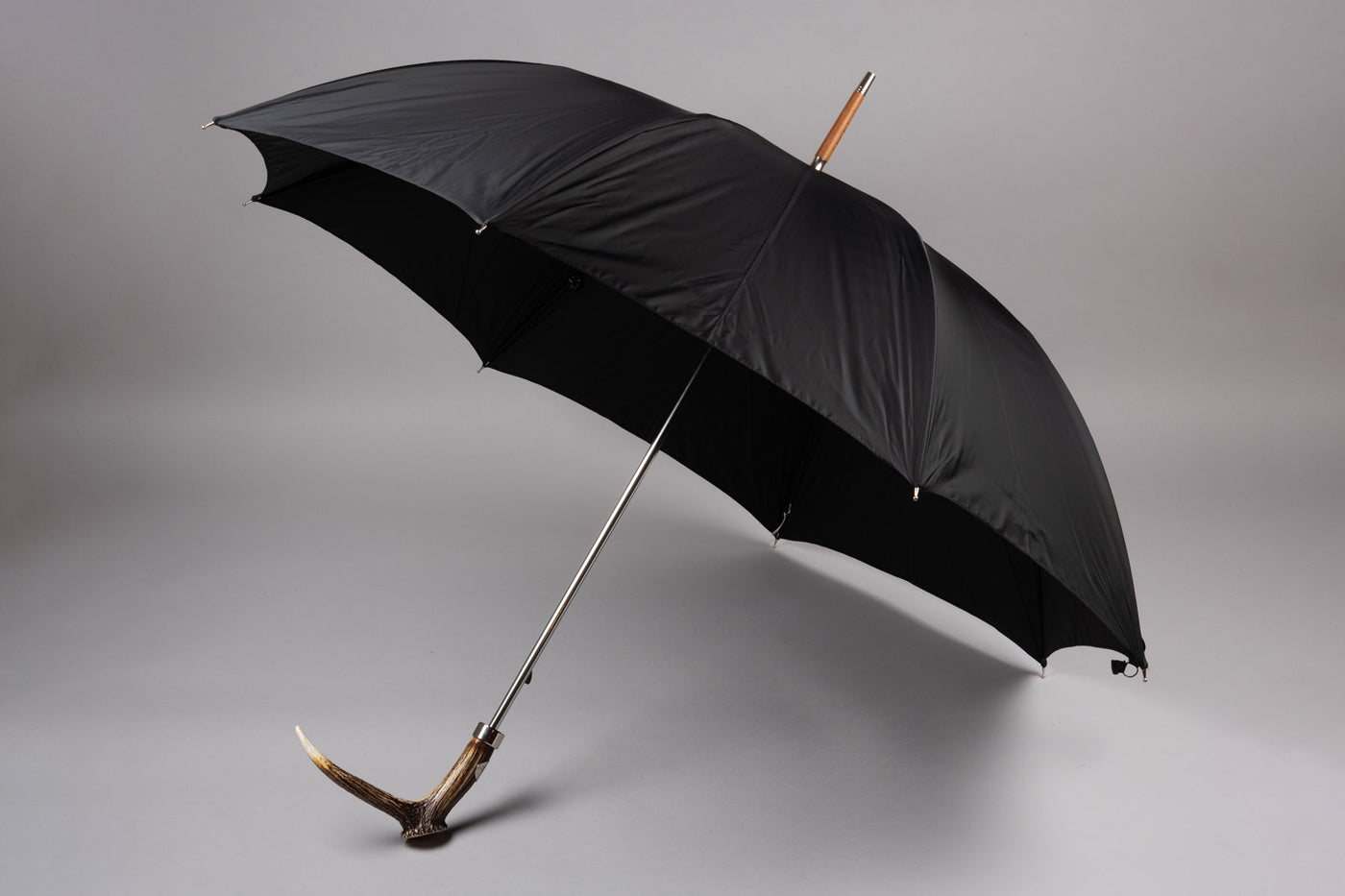 Francesco Maglia Umbrella - Black with Deer Horn