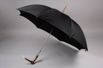 Francesco Maglia Umbrella - Black with Deer Horn