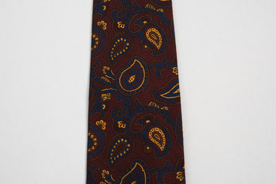 EG Cappelli Tie - Wool Paisley Burgundy