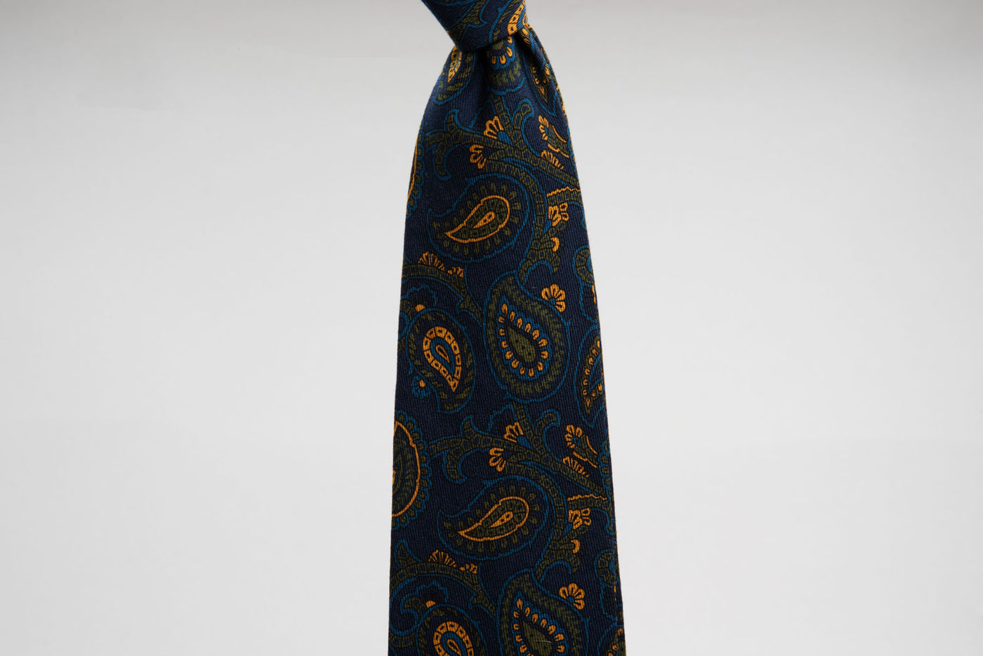 EG Cappelli Tie - Wool Paisley Navy