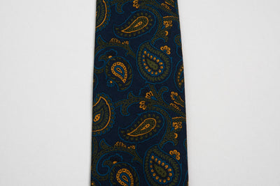 EG Cappelli Tie - Wool Paisley Navy