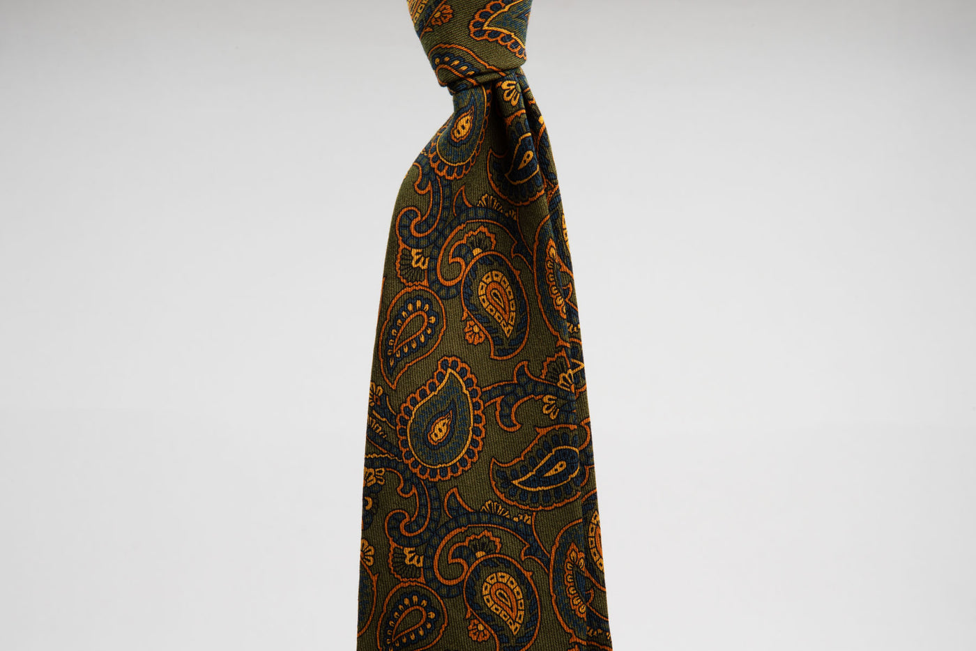 EG Cappelli Tie - Wool Paisley Olive