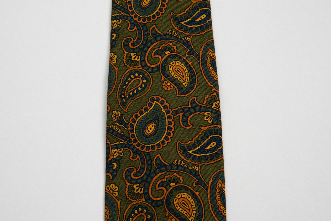 EG Cappelli Tie - Wool Paisley Olive