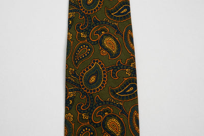 EG Cappelli Tie - Wool Paisley Olive