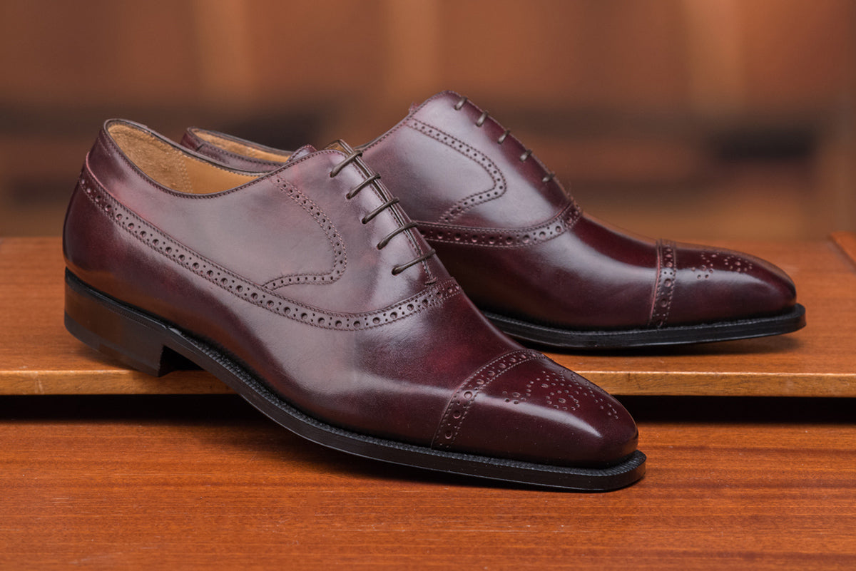 GMTO - Enzo Bonafé Balmoral Oxford Plum Museum Calf - 50% deposit