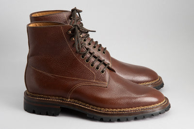 Enzo Bonafé Plain Toe Boot Brown Grain