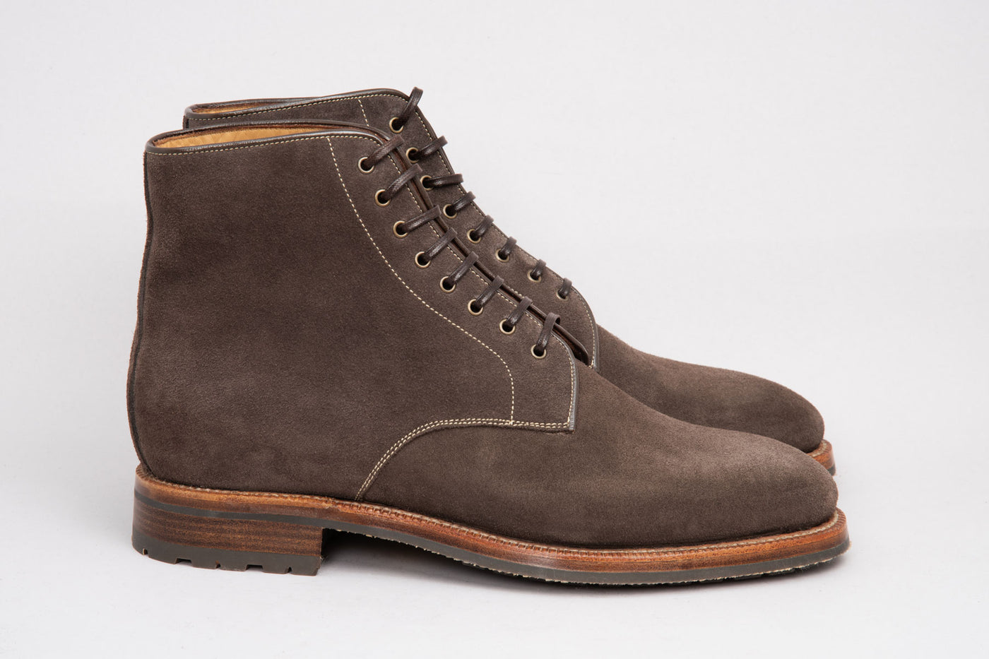 Enzo Bonafé Plain Toe Boot Bitter Chocolate Suede