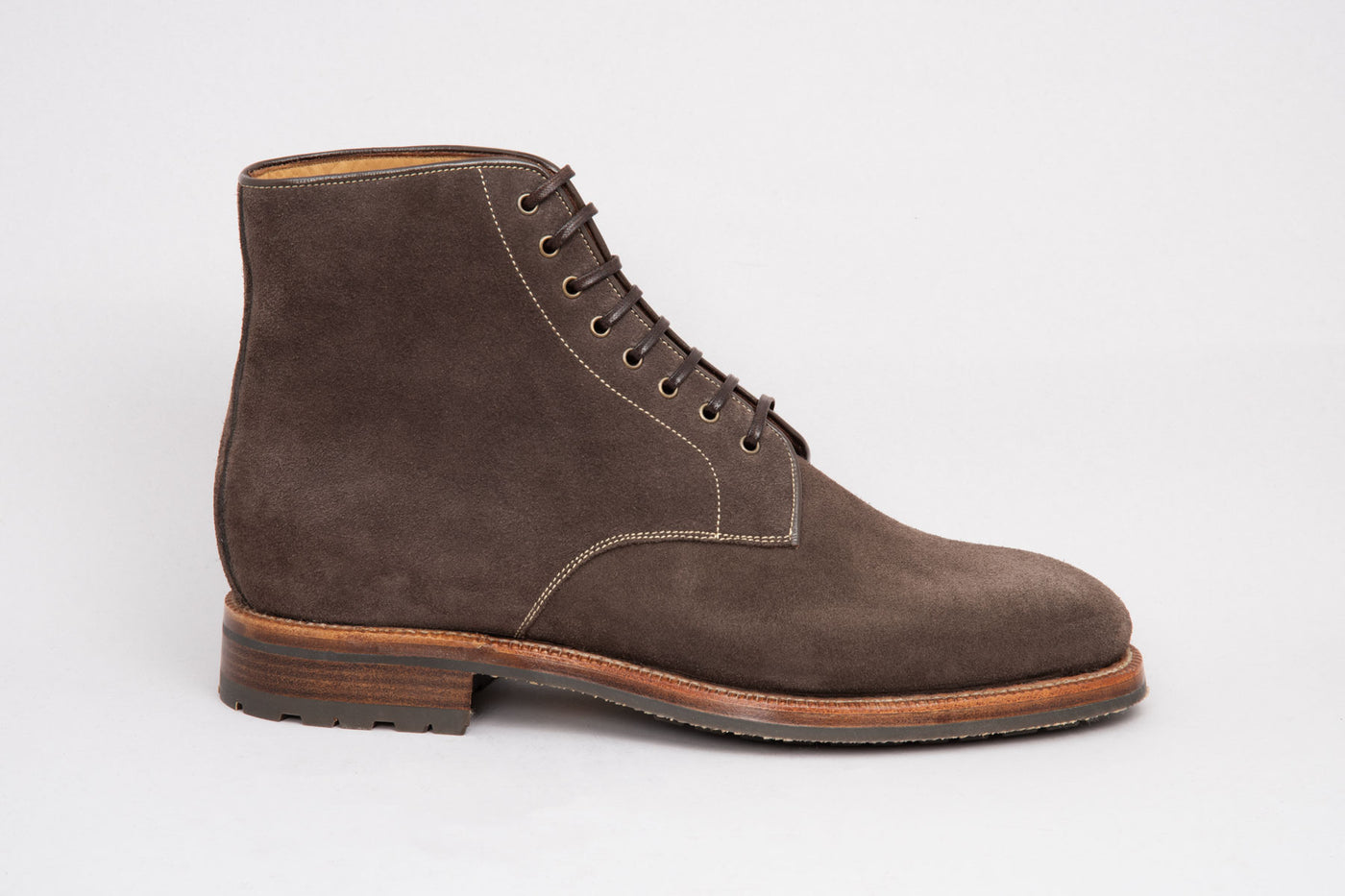 Enzo Bonafé Plain Toe Boot Bitter Chocolate Suede