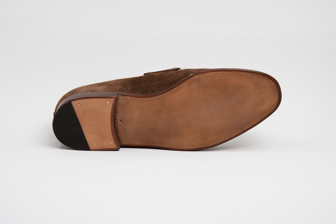 Enzo Bonafe ダークブラウン スエード ローファー　71/2 Enzo Bonafe】エンツォボナフェ ローファー スエード ブラウン（茶系