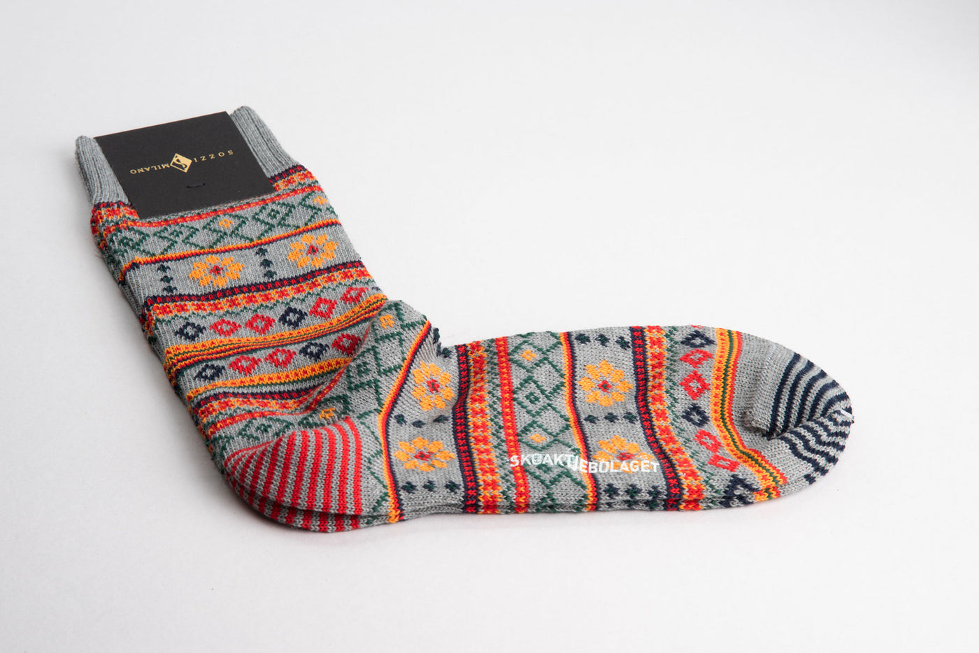 Sozzi Cotton Holiday Socks - Granite