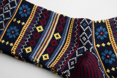 Sozzi Cotton Holiday Socks - Navy