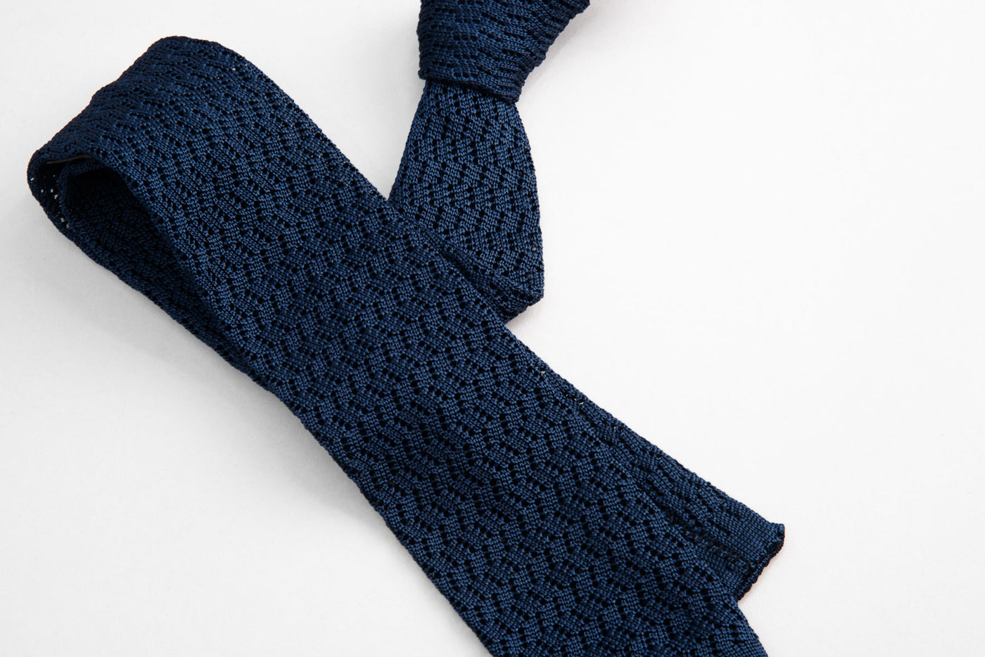 Sozzi Knitted ZigZag Tie - Blue