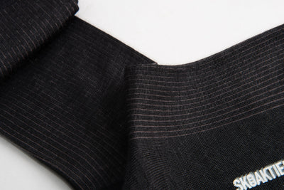 Sozzi Pinstripe Socks - Dark Grey