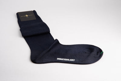 Sozzi Pinstripe Socks - Navy