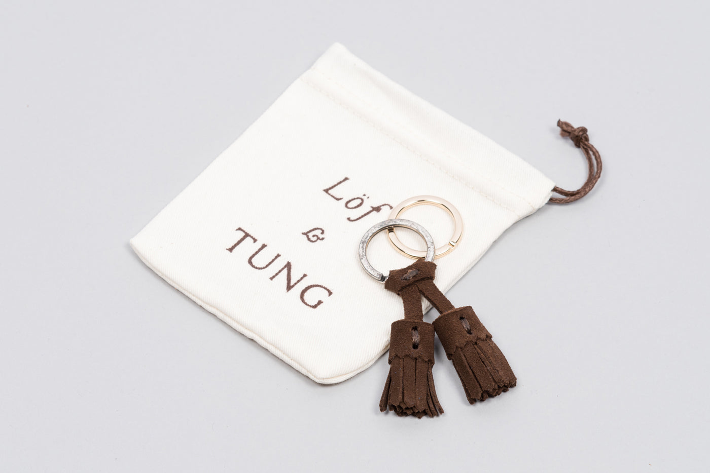 Löf & Tung Keyring Dark Brown Suede