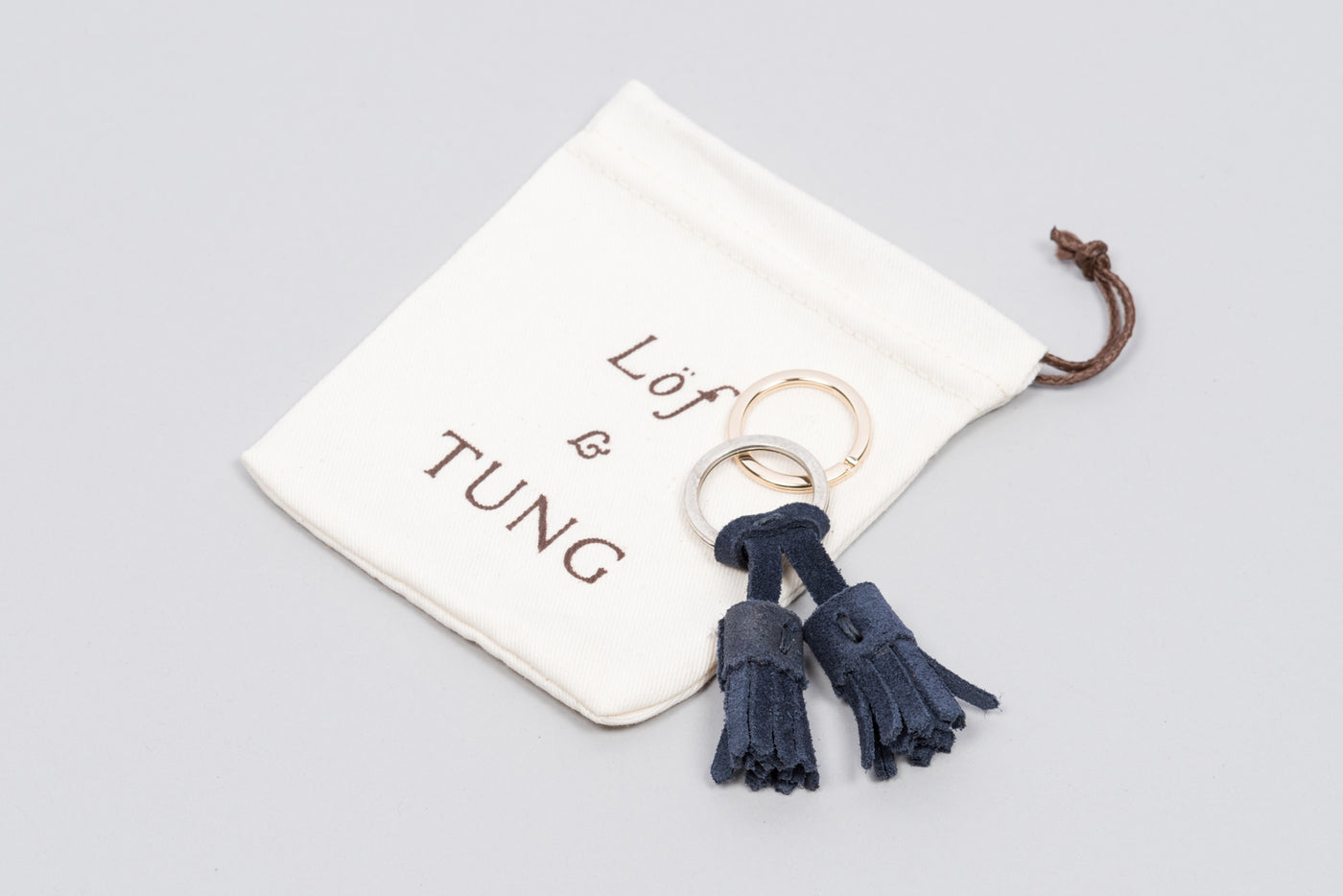 Löf & Tung Keyring Navy Suede