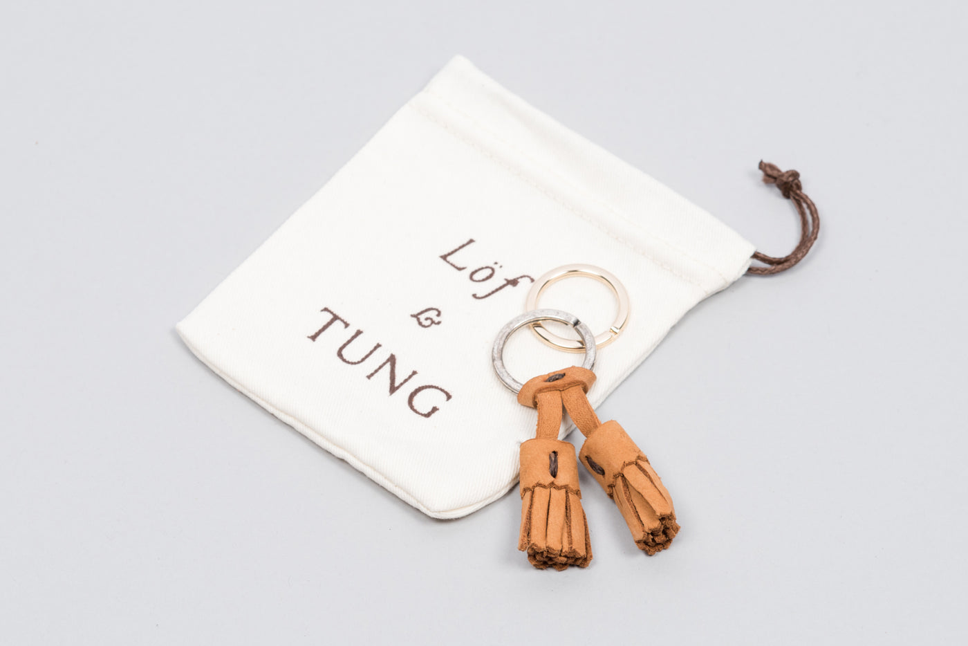 Löf & Tung Keyring Tan Suede